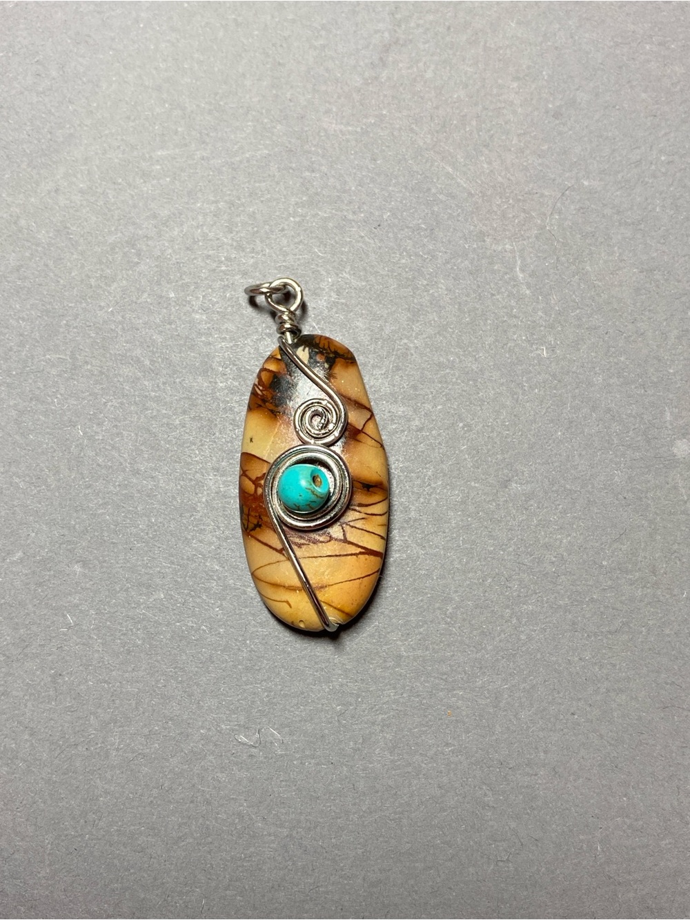 Vintage gemstone agate Jasper pendant